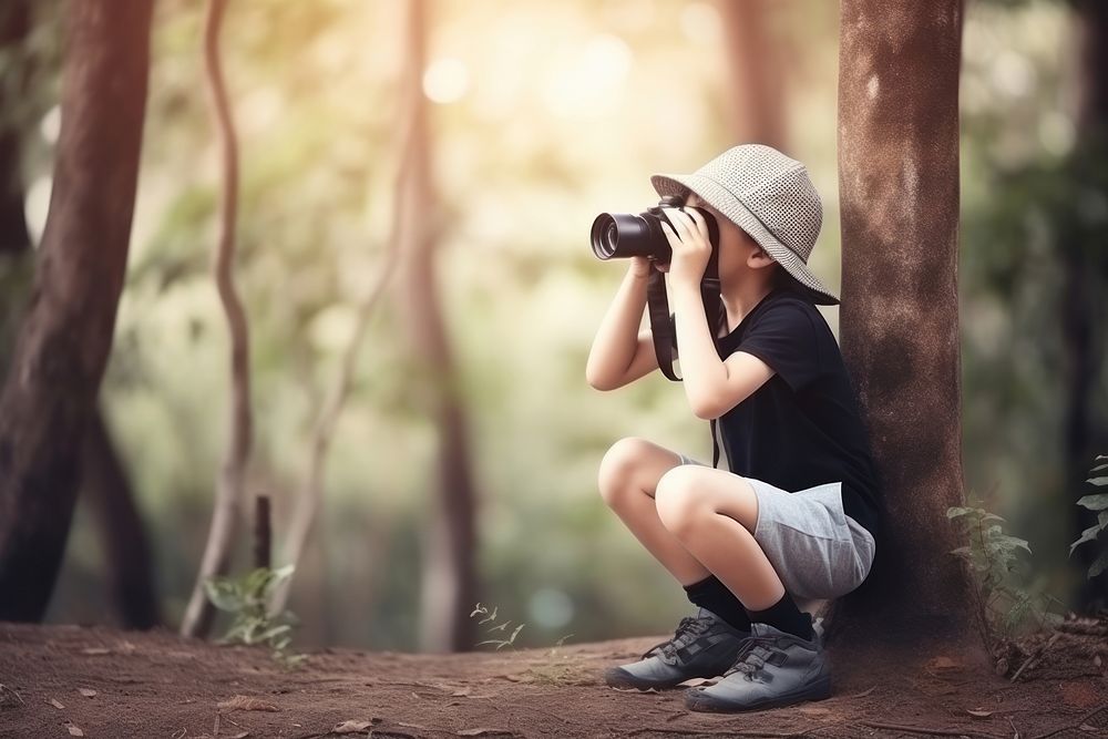 Binoculars camera forest photo. AI generated Image by rawpixel.