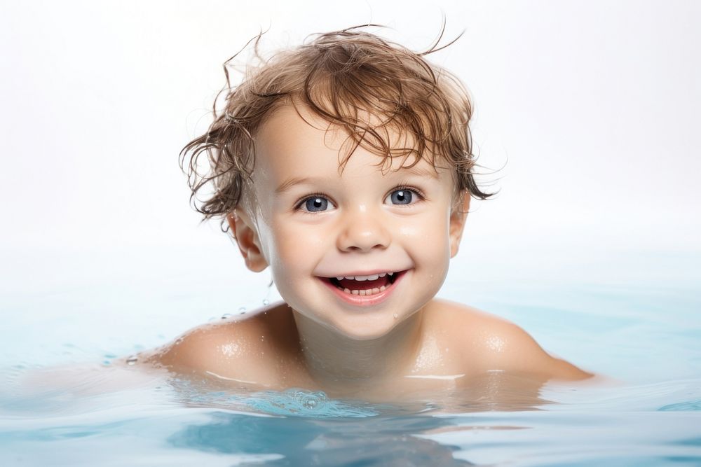 Portrait swimming bathing smile. AI generated Image by rawpixel.
