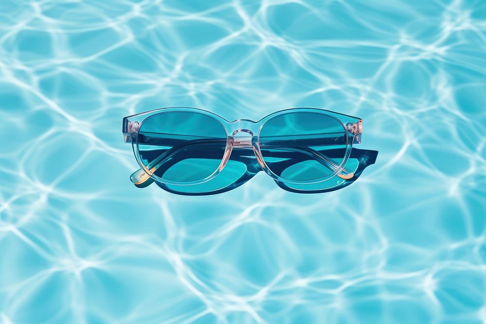 Sunglasses blue pool accessories. AI generated Image by rawpixel.