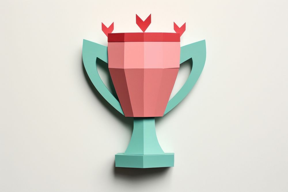 Paper craft trophy achievement creativity decoration. 