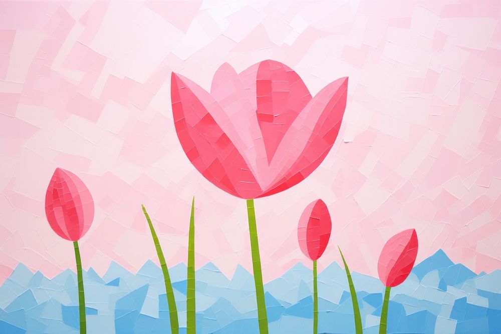 Texture background painting flower tulip. AI generated Image by rawpixel.