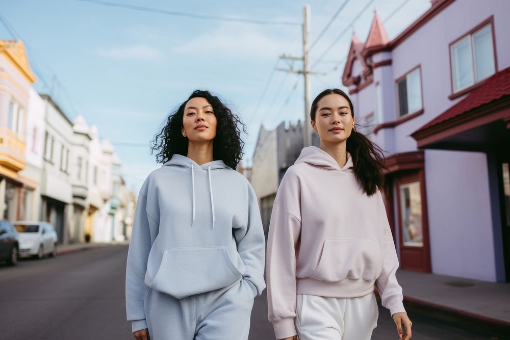 Sweatshirt street women transportation. 