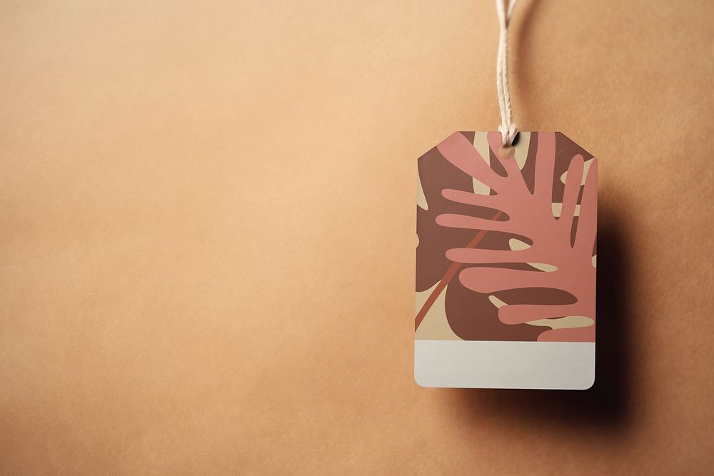 Product tag label, botanical design