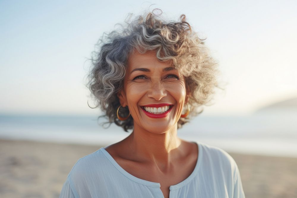 Teen mixed race old woman teeth smile laughing portrait. AI generated Image by rawpixel.