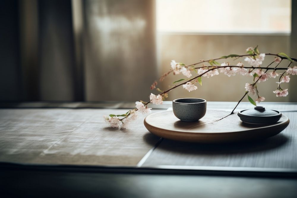 close up photo of a Japanese Tea Ceremony. AI generated Image by rawpixel.