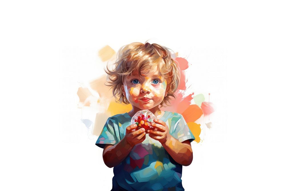 Painting portrait baby food. AI generated Image by rawpixel.