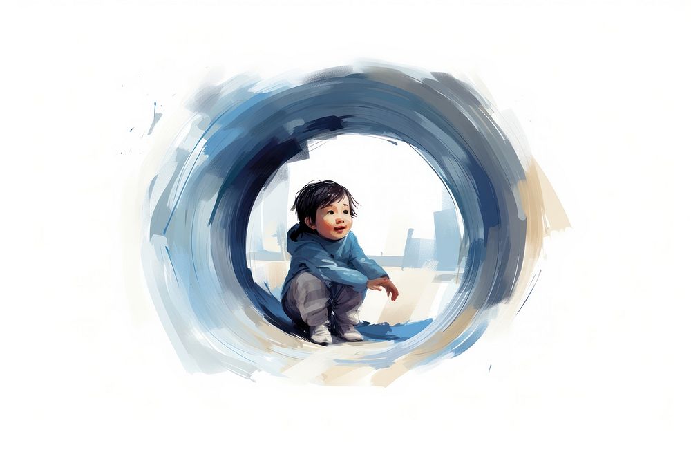 Portrait drawing child baby. AI generated Image by rawpixel.