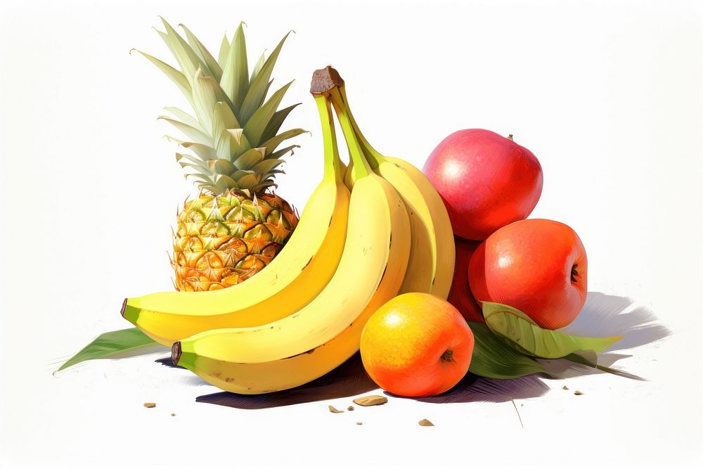 Fruit pineapple banana plant. AI generated Image by rawpixel.
