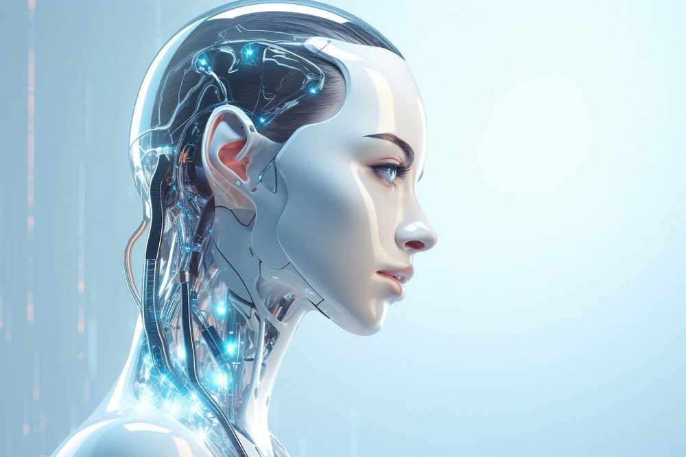 Female minimal robot futuristic technology female. AI generated Image by rawpixel.