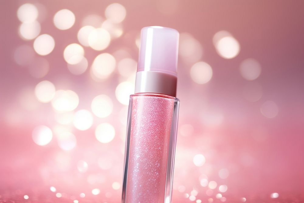 Cosmetics lipstick glitter perfume. 