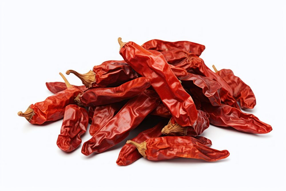 Dried chilis pepper vegetable plant food. 