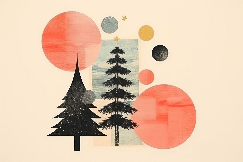 Christmas ornaments plant tree art. AI generated Image by rawpixel.