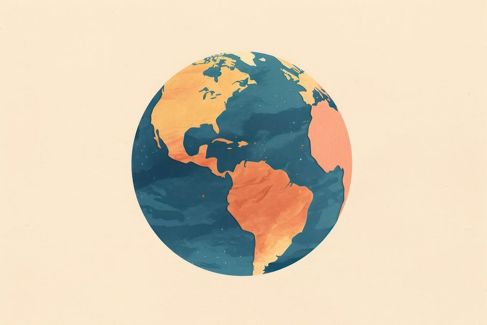 Planet earth globe space topography. AI generated Image by rawpixel.