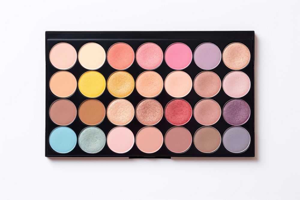 Eyeshadow palette white background biotechnology arrangement. AI generated Image by rawpixel.