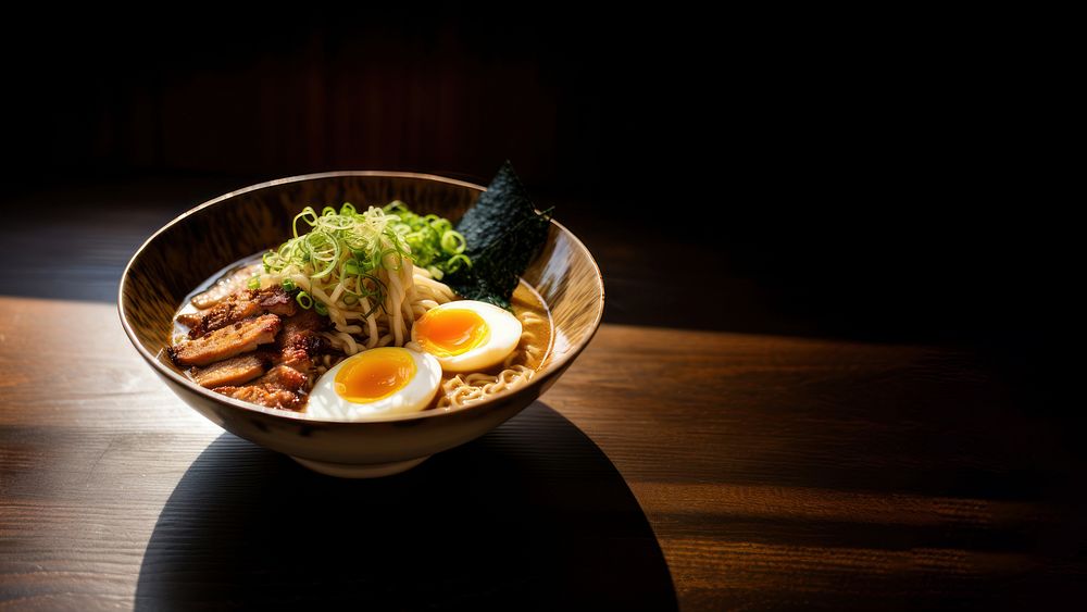 Japanese tonkatsu ramen meal food dish. AI generated Image by rawpixel.