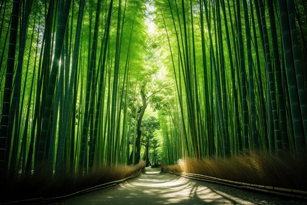 Arashiyama Bamboo forest bamboo landscape outdoors. 