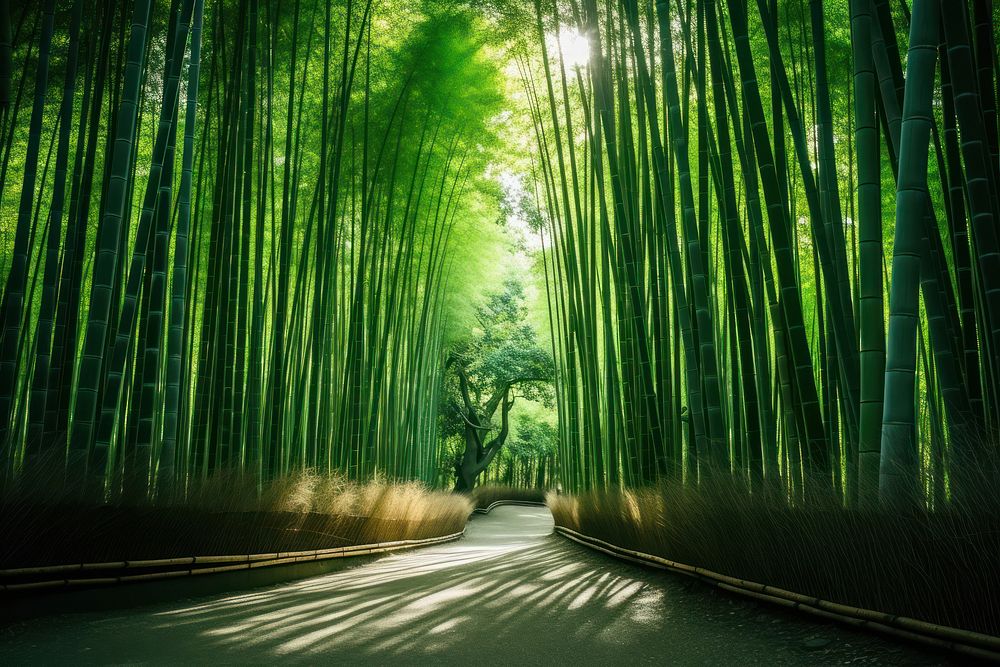 Arashiyama Bamboo forest bamboo landscape outdoors. 