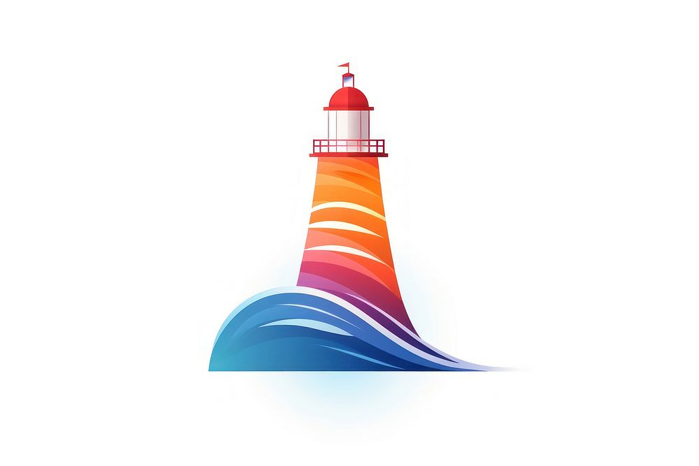 Lighthouse tower logo architecture. AI generated Image by rawpixel.