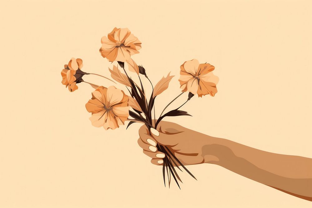 Dried flower plant inflorescence illustrated. AI generated Image by rawpixel.