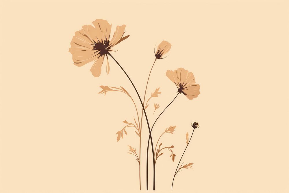 Dried flower pattern sketch plant. AI generated Image by rawpixel.