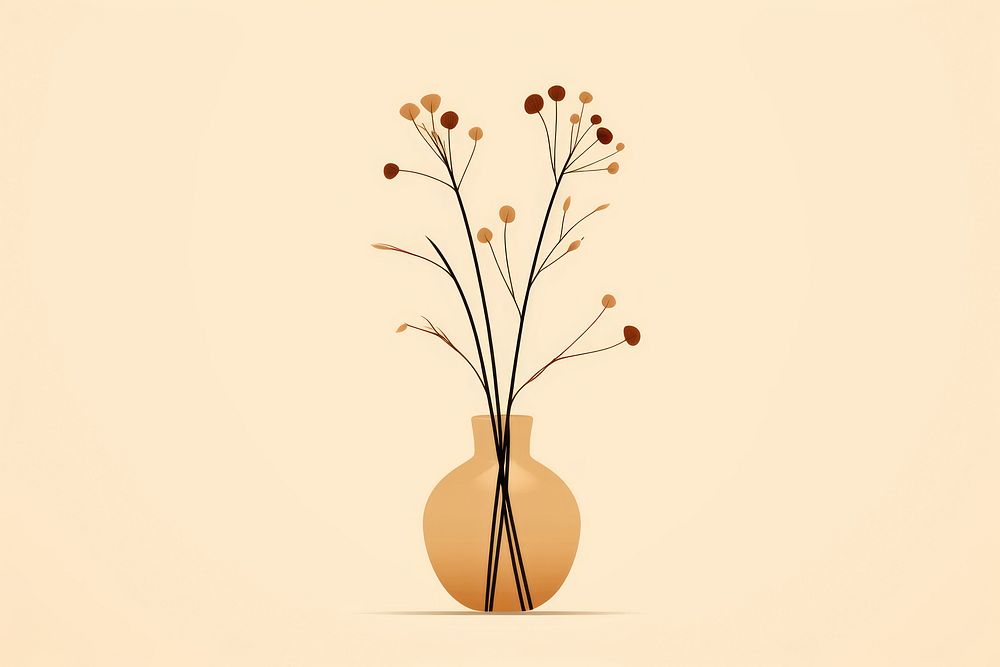 Dried flower vase plant decoration. AI generated Image by rawpixel.