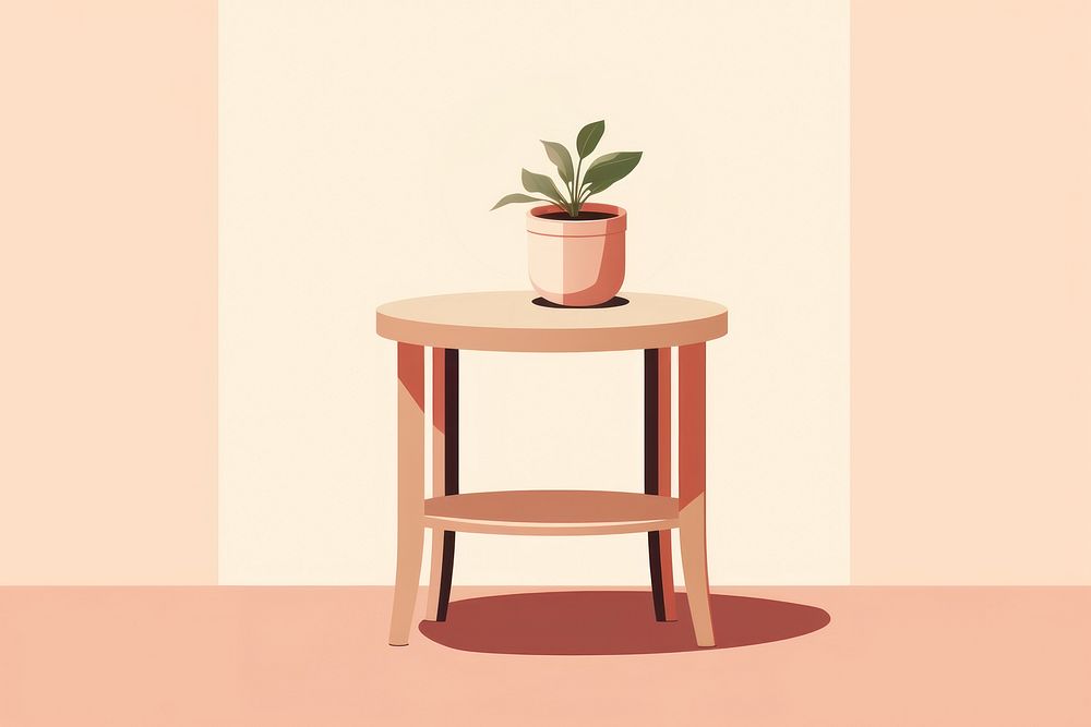 Side table furniture architecture houseplant. AI generated Image by rawpixel.