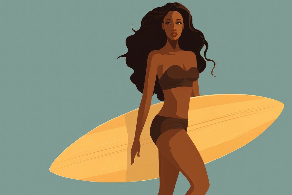 African amarican woman swimwear bikini adult. AI generated Image by rawpixel.