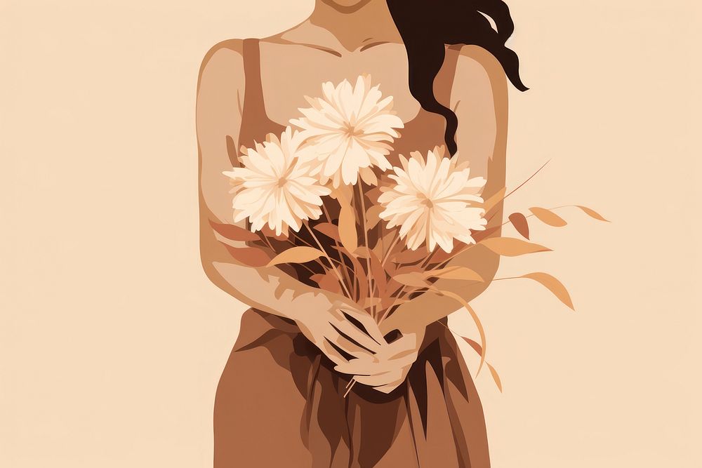 Dried flower adult plant woman. AI generated Image by rawpixel.