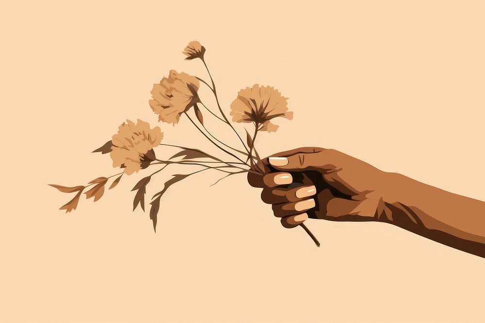 Dried flower drawing sketch plant. AI generated Image by rawpixel.