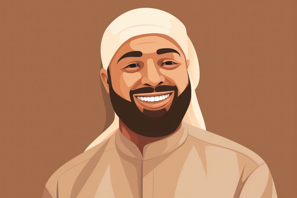 Muslim man portrait adult smile. AI generated Image by rawpixel.