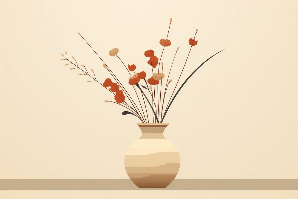 Dried flower vase plant art. AI generated Image by rawpixel.