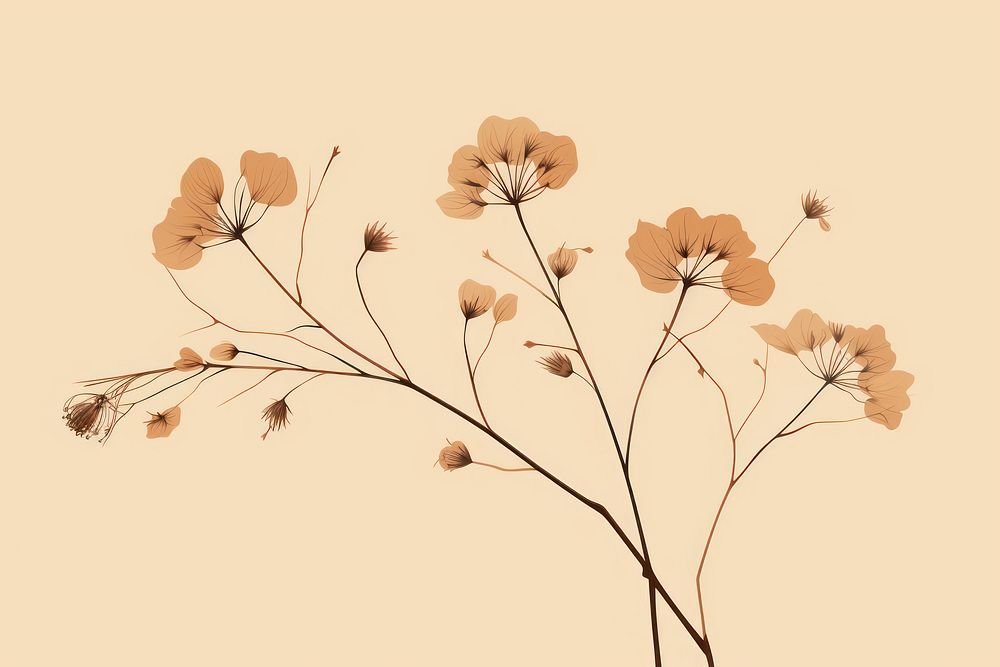 Dried flower plant illustrated freshness. AI generated Image by rawpixel.