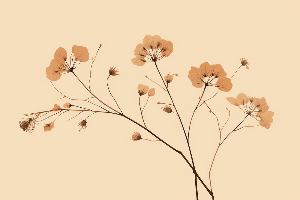 Dried flower plant illustrated freshness. 