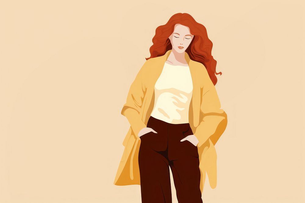 Autumn outfits cartoon sketch adult. AI generated Image by rawpixel.