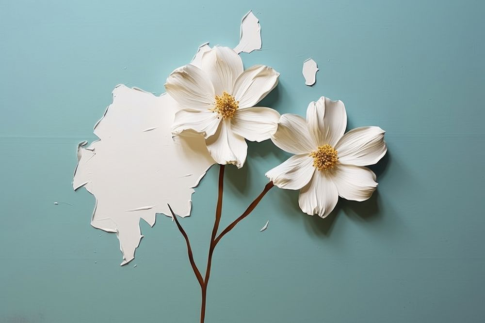 White flower blossom petal plant art. 