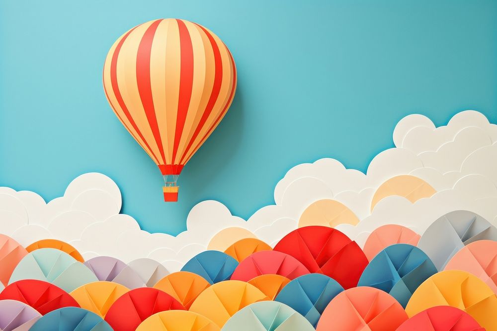 Balloon festival backgrounds aircraft transportation. AI generated Image by rawpixel.