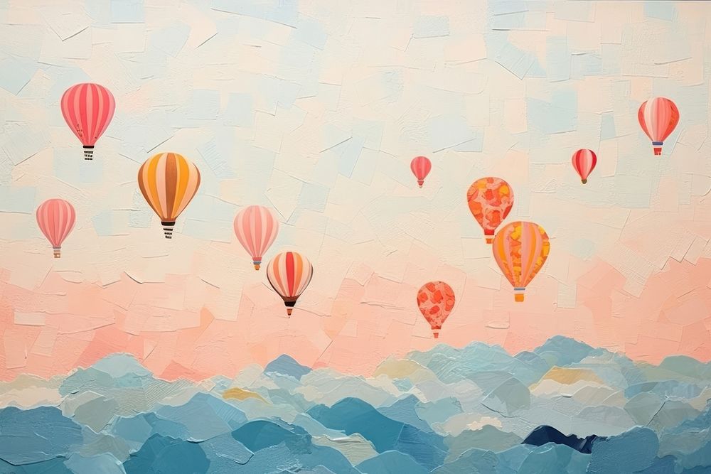 Hot air balloons art backgrounds aircraft. AI generated Image by rawpixel.