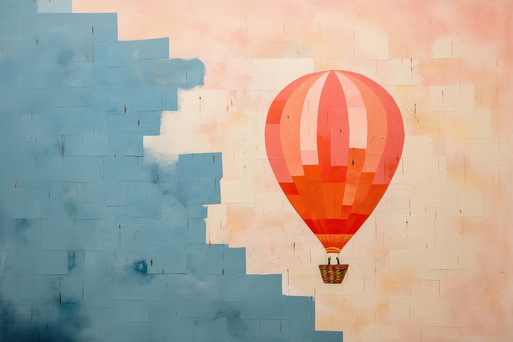Hot air balloon art backgrounds aircraft. AI generated Image by rawpixel.