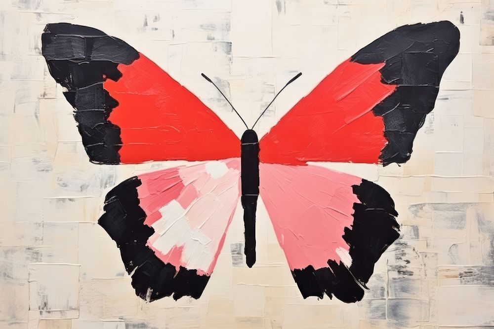 Minimal simple butterfly art animal insect. AI generated Image by rawpixel.