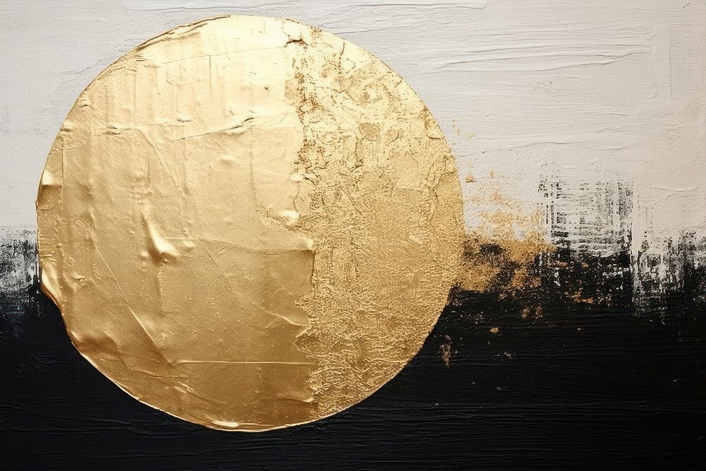 Gold moon art astronomy textured. 