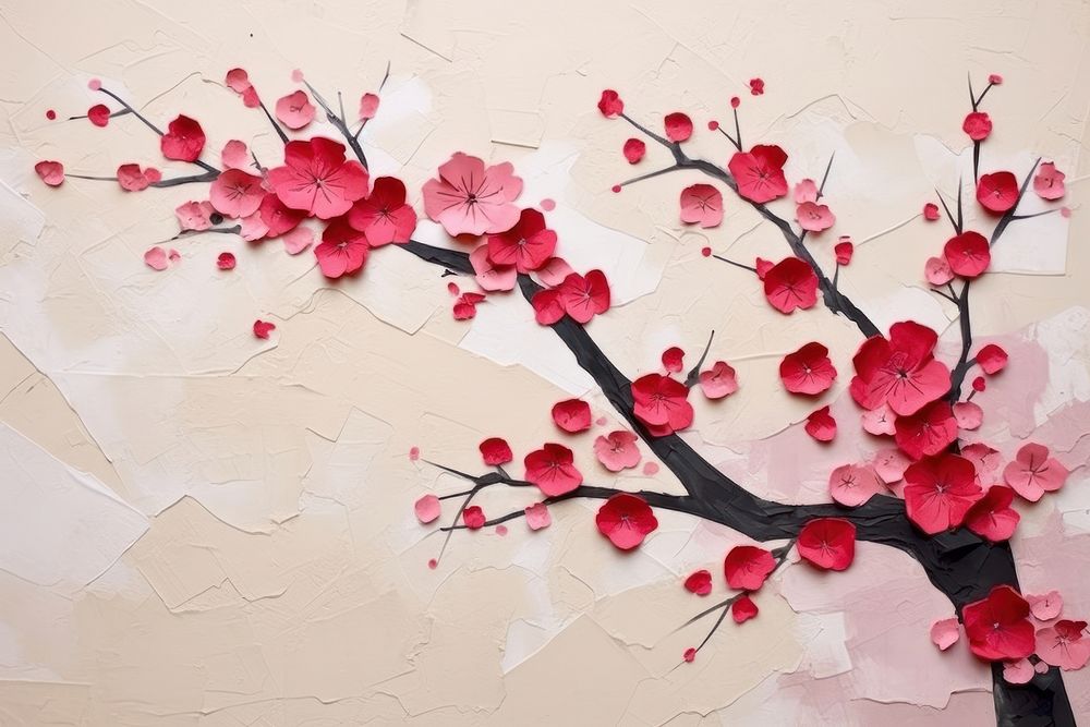 Japanese cherry blossom art flower plant. 