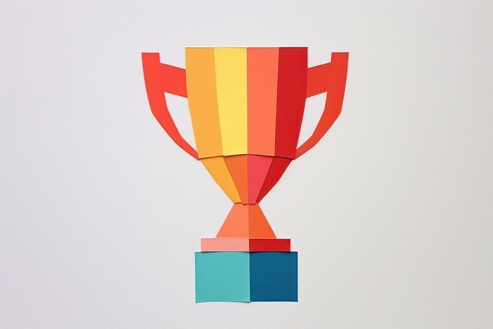 Paper craft trophy art achievement creativity. 