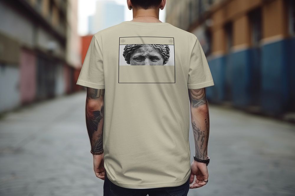 Beige  t-shirt with blank design space