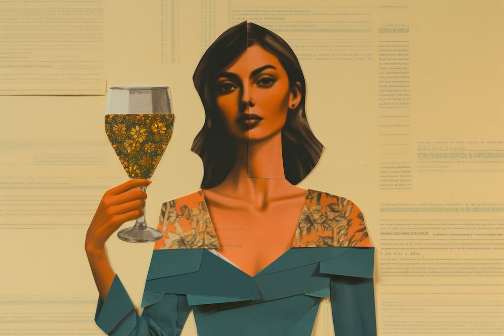 Party glass painting portrait. AI generated Image by rawpixel.