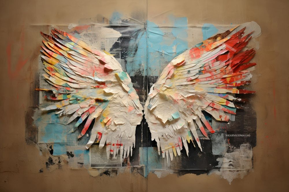 Angel wings painting art representation. AI generated Image by rawpixel.