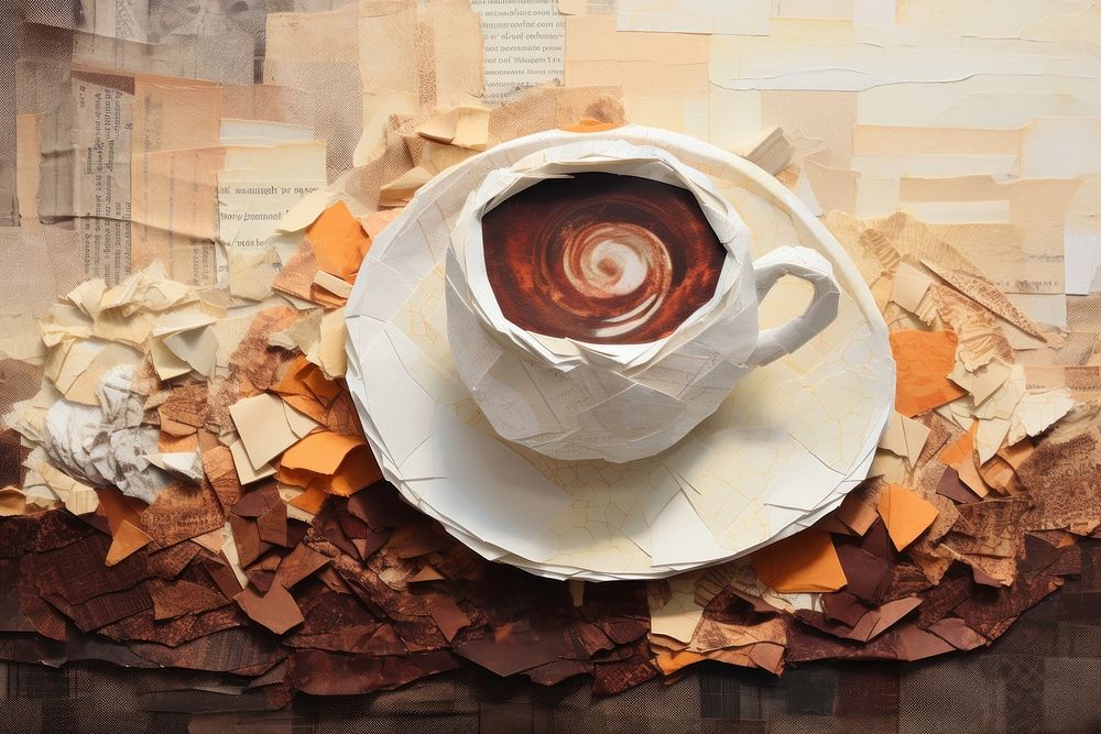Hot chocolate saucer coffee cup. AI generated Image by rawpixel.