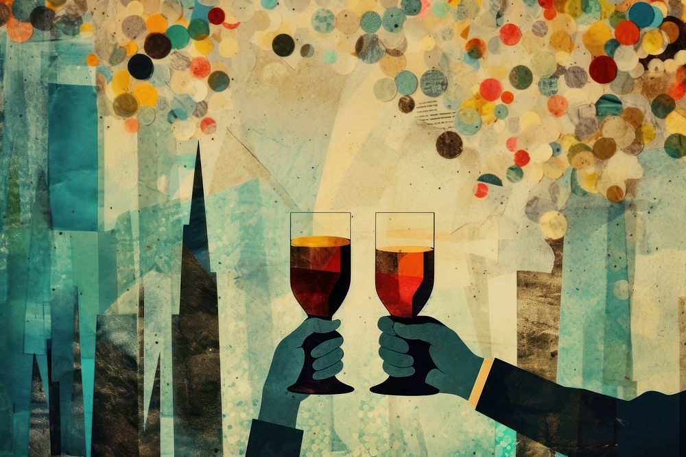 Party glass painting holding. AI generated Image by rawpixel.