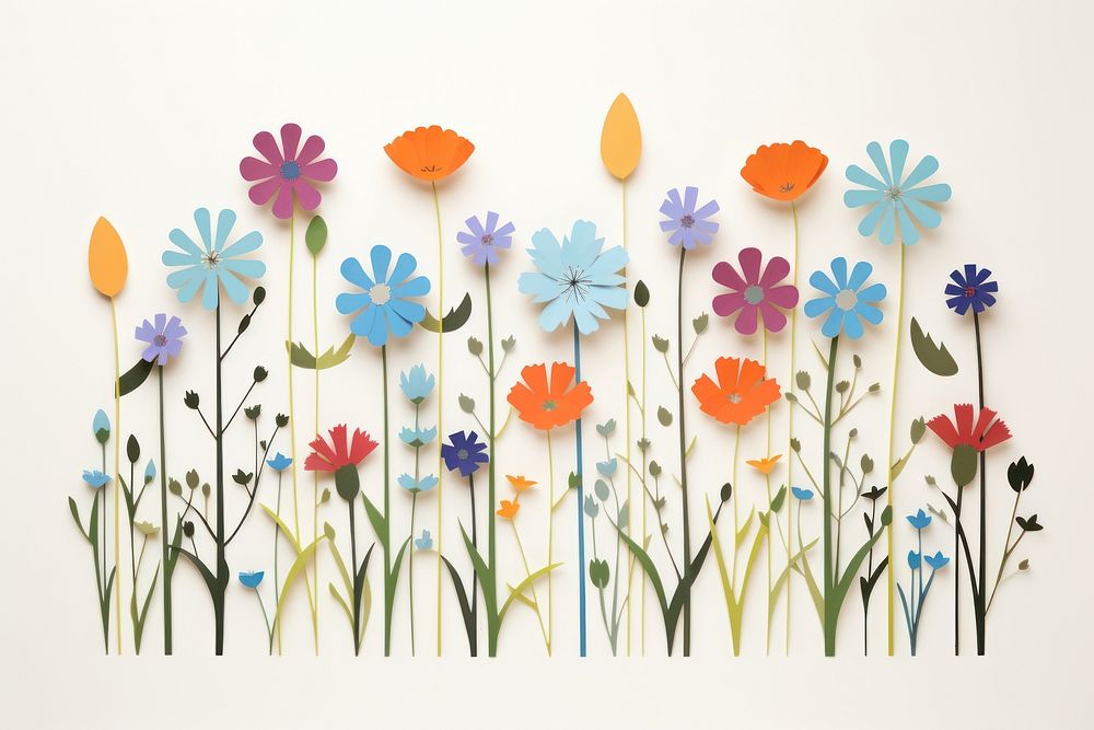 Colorful 7-8 flowers meadow painting pattern plant. AI generated Image by rawpixel.