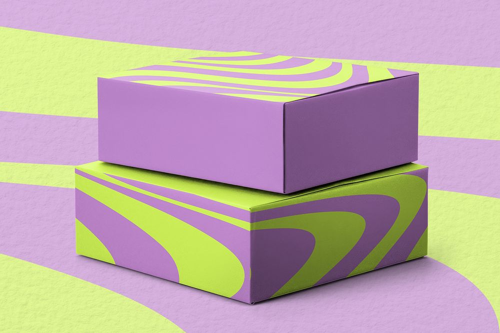 Purple swirl packaging box