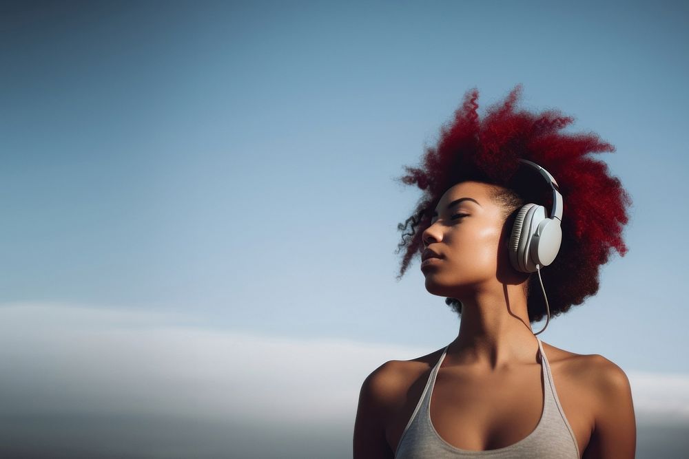 Headphones headset adult photography. 